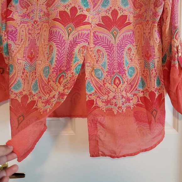 Patterned orange blouse - Picture 5 of 5